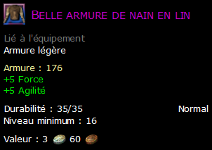 Belle armure de nain en lin