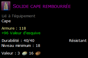 Solide cape rembourrée