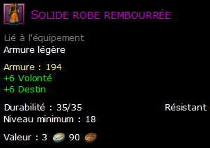 Solide robe rembourrée