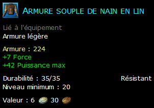 Armure souple de nain en lin