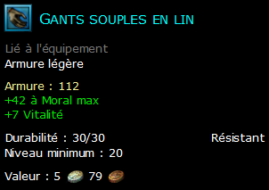 Gants souples en lin