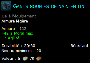 Gants souples de nain en lin