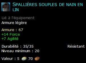 Spallières souples de nain en lin