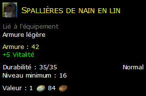 Spallières de nain en lin