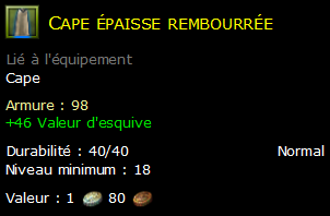 Cape épaisse rembourrée