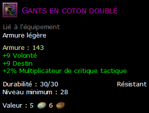 Gants en coton doublé