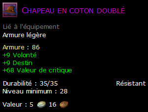 Chapeau en coton doublé