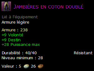 Jambières en coton doublé