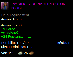 Jambières de nain en coton doublé