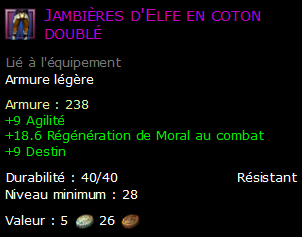 Jambières d'Elfe en coton doublé