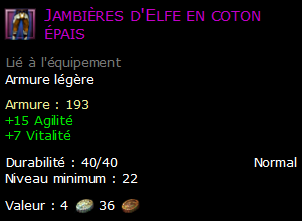 Jambières d'Elfe en coton épais