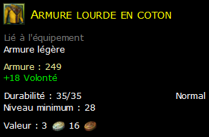 Armure lourde en coton