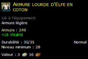 Armure lourde d'Elfe en coton