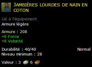 Jambières lourdes de nain en coton