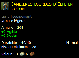 Jambières lourdes d'Elfe en coton