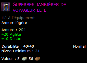 Superbes jambières de voyageur elfe