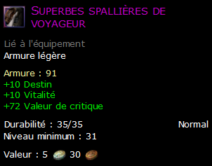 Superbes spallières de voyageur