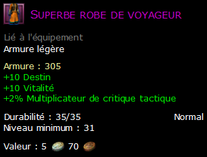 Superbe robe de voyageur