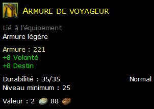 Armure de voyageur