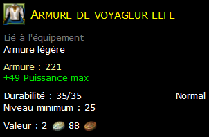 Armure de voyageur elfe