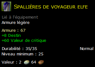 Spallières de voyageur elfe