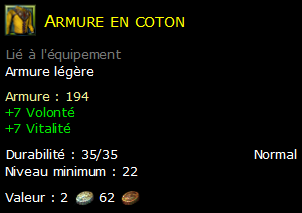 Armure en coton