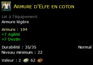 Armure d'Elfe en coton