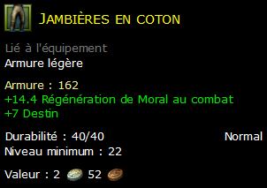 Jambières en coton