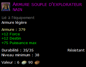 Armure souple d'explorateur nain