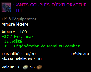 Gants souples d'explorateur elfe