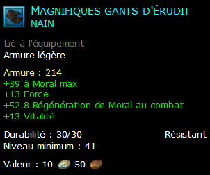 Magnifiques gants d'érudit nain