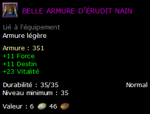 belle armure d'érudit nain