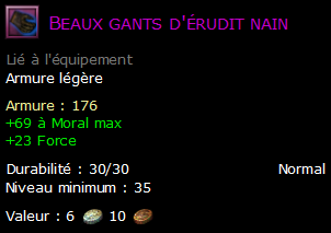 Beaux gants d'érudit nain