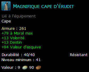 Magnifique cape d'érudit