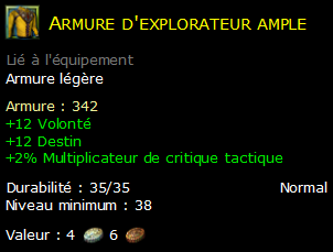 Armure d'explorateur ample