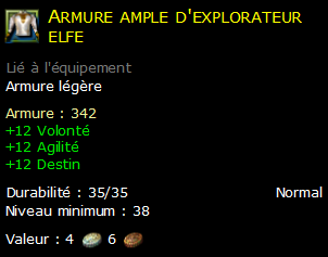 Armure ample d'explorateur elfe