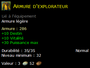 Armure d'explorateur