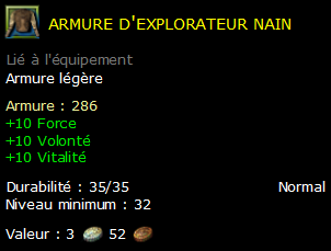 armure d'explorateur nain