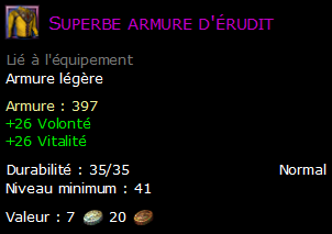 Superbe armure d'érudit