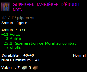 Superbes jambières d'érudit nain