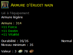 Armure d'érudit nain