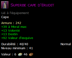 Superbe cape d'érudit