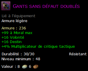 Gants sans défaut doublés