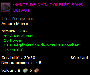 Gants de nain doublés sans défaut