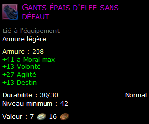 Gants épais d'elfe sans défaut