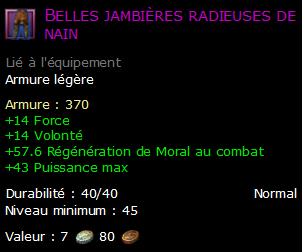 Belles jambières radieuses de nain