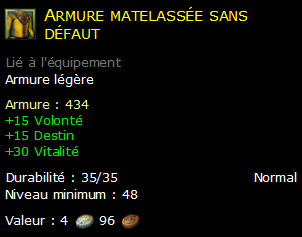 Armure matelassée sans défaut