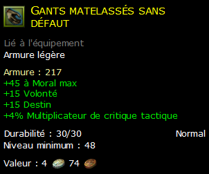 Gants matelassés sans défaut