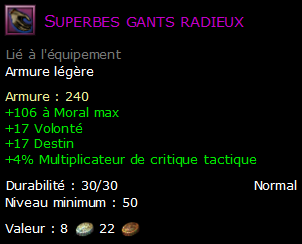 Superbes gants radieux