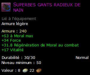 Superbes gants radieux de nain